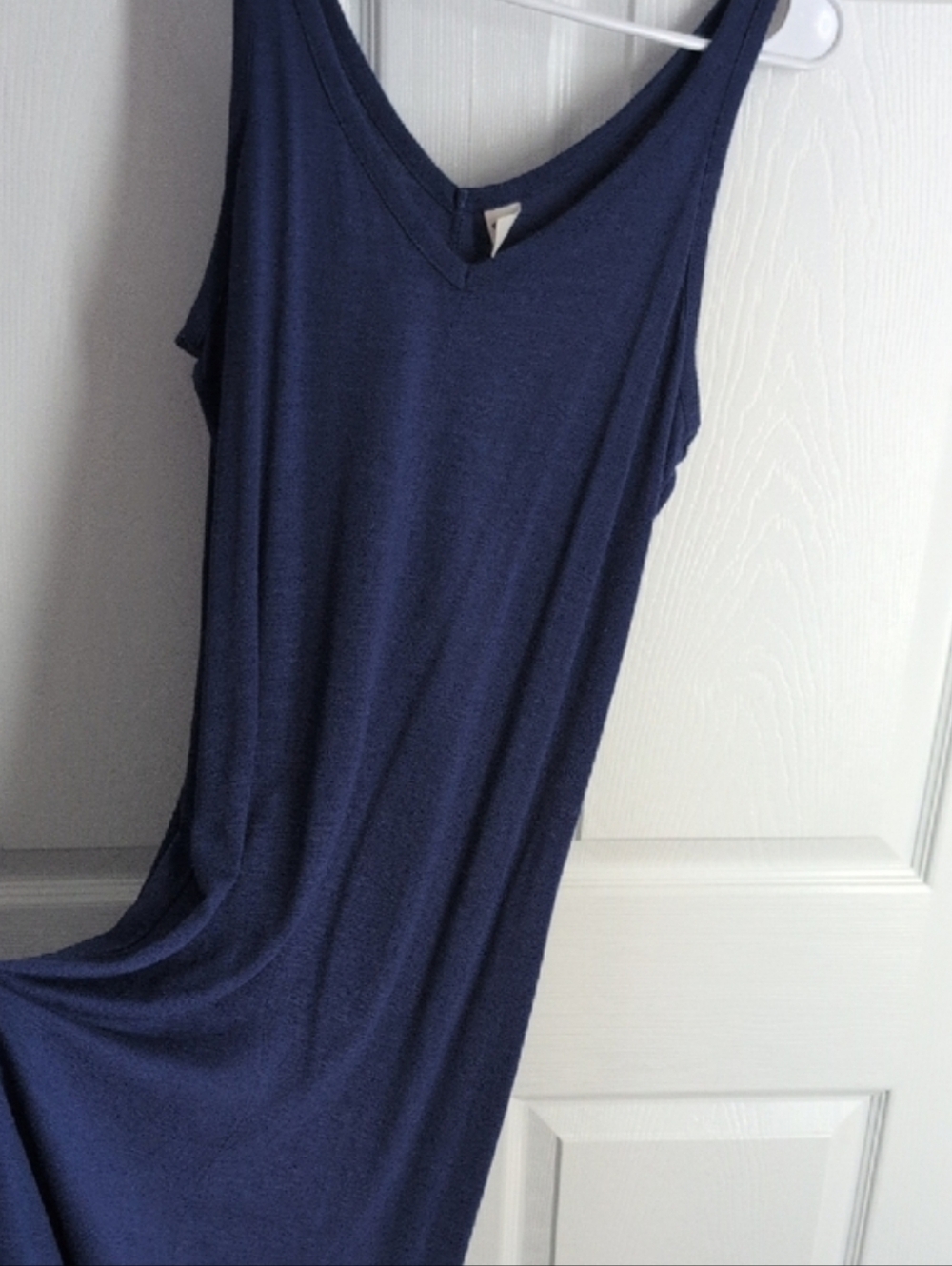 Maxi 70% Modal 30% Polyester V-neck Deep Blue